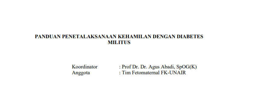 Protap Diabetes dalam Kehamilan